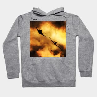 P-51 Mustang And F-35A USAF Heritage Flight Sunset Hoodie